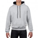 Adult Contrast Hooded Sweatshirt Grey/Black