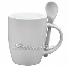 Whit Mug with spoon