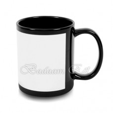 Black mug with White Patch