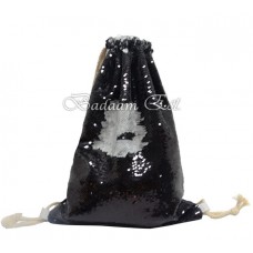Sequin Drawstring Bag Black